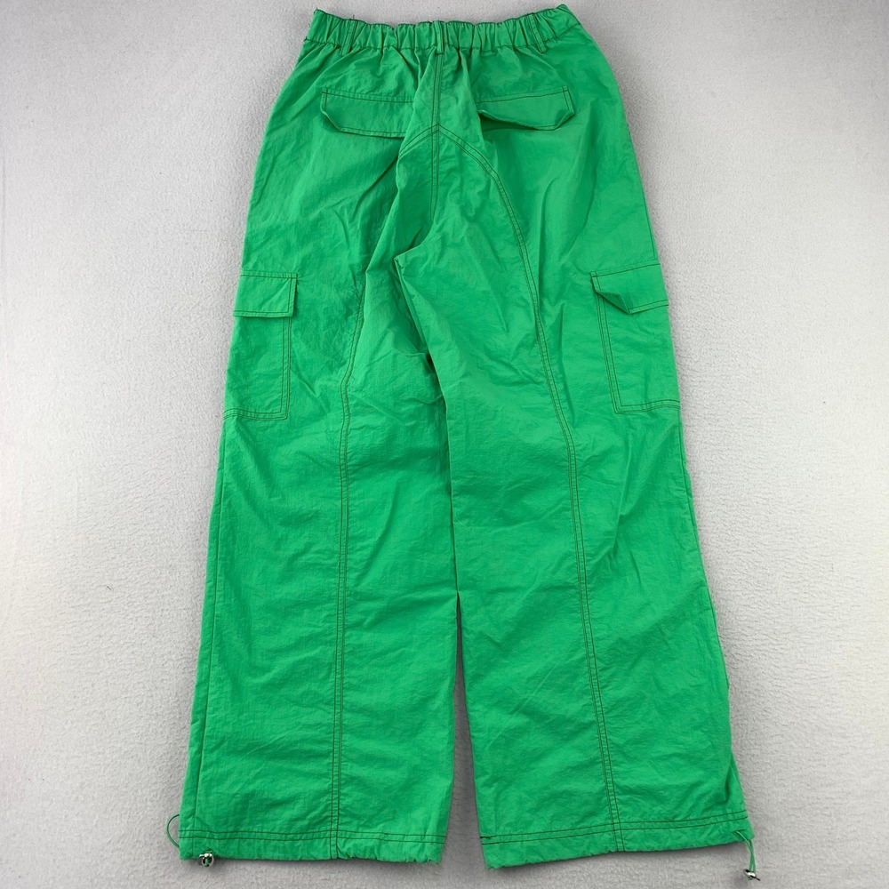 Love Tree Parachute Cargo Pants Womens Medium Green Streetwear Nylon Y2K Baggy - Picture 2 of 11